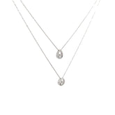 14k White Gold .15ct G SI1 Round Diamond Floating  Necklace